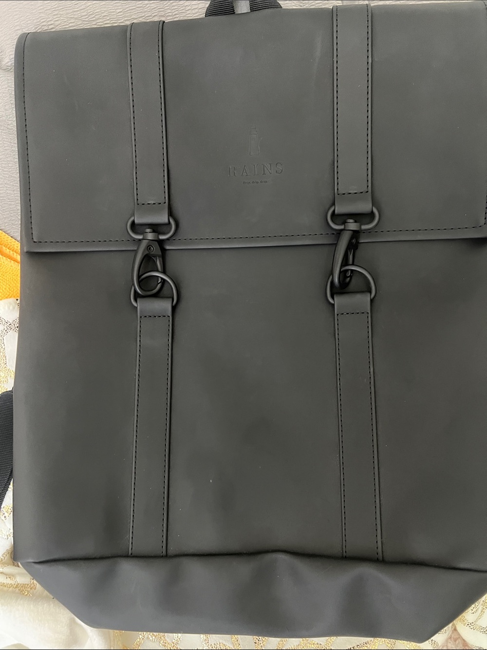 Rains MSN Classic Minimalist Waterproof Laptop Backpack Black - Brand New